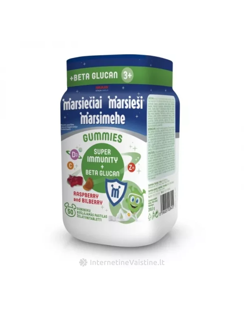 MARSIEČIAI maisto papildas SUPER IMMUNITY gum., N50 | internetinevaistine.lt