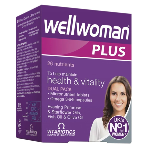 WELLWOMAN maisto papildas Plus, 28+28 kapsulės ir tabletės