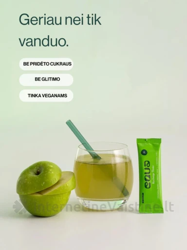 Elektrolitų gėrimas EQUA Rūgščiųjų obuolių, 20 paketėlių | internetinevaistine.lt