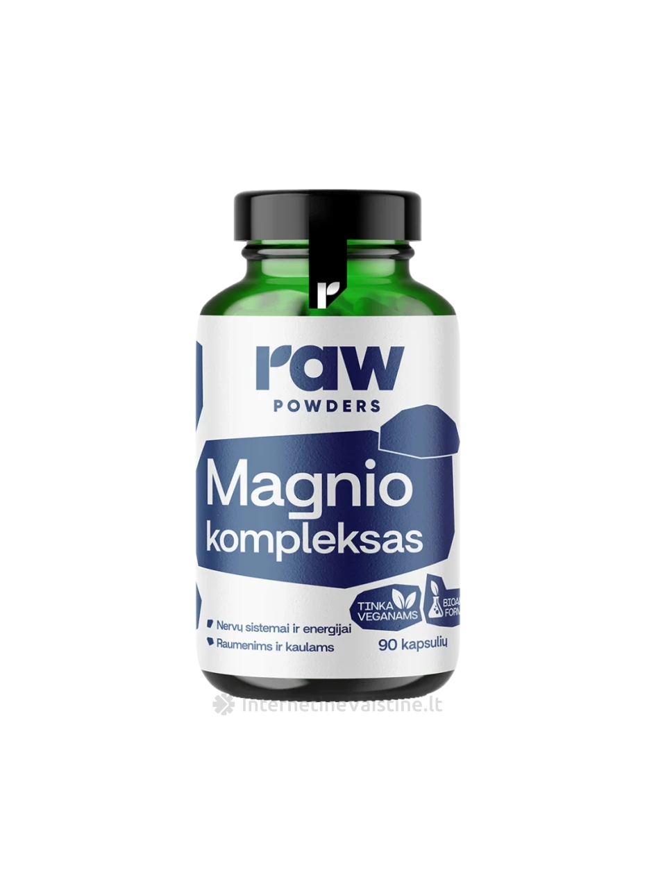 RAW POWDERS Magnesium Complex PLUS kaps. N90 | internetinevaistine.lt