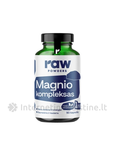 RAW POWDERS Magnesium Complex PLUS kaps. N90 | internetinevaistine.lt