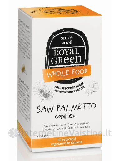 ROYAL GREEN Saw Palmetto- Gulsčiosios serenojos kompleksas N60 kaps. | internetinevaistine.lt