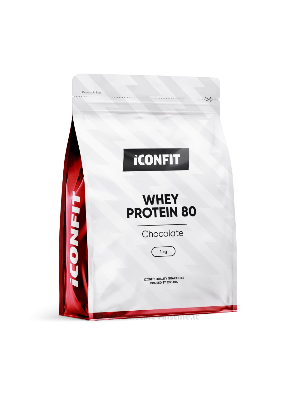 ICONFIT Whey Protein 80 išrūgų baltymai (šokolado sk.), 1 kg | internetinevaistine.lt