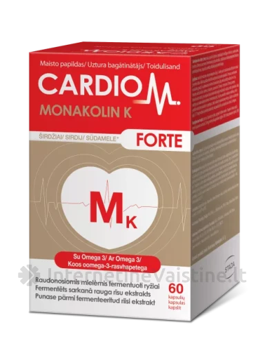 CARDIO M Monakolin K Forte kaps. N60 | internetinevaistine.lt