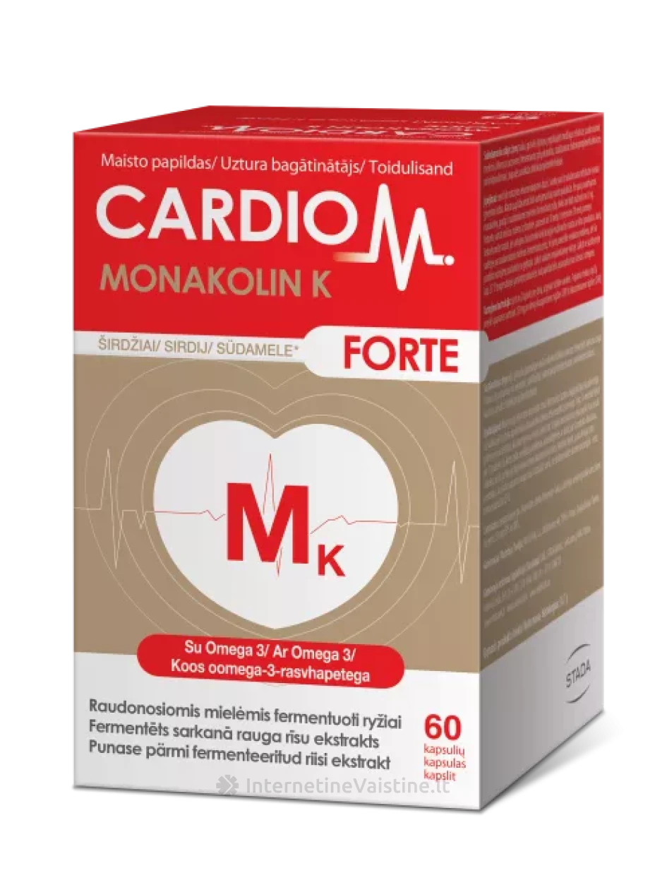 CARDIO M Monakolin K Forte kaps. N60 | internetinevaistine.lt