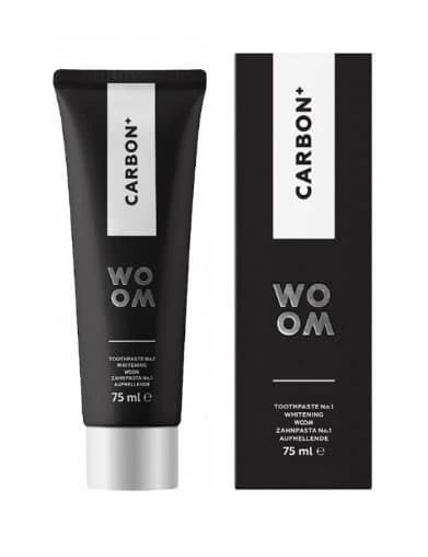 WOOM balinamoji dantų pasta su aktyvuota anglimi CARBON+, 75 ml