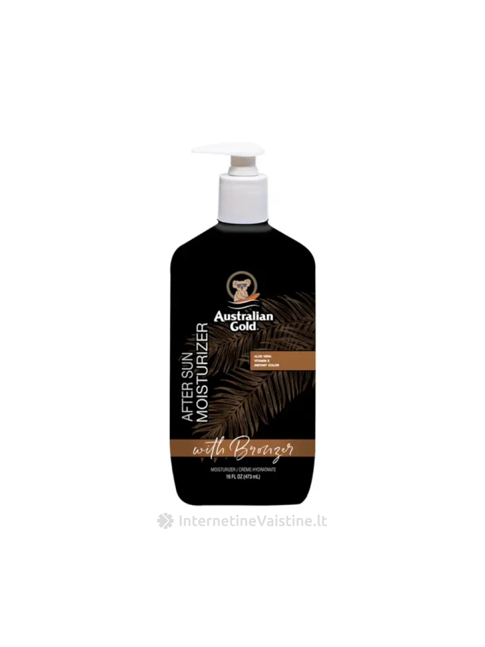 AUSTRALIAN GOLD pienelis po deginimosi drėkin. su bronzantais, 473 ml | internetinevaistine.lt