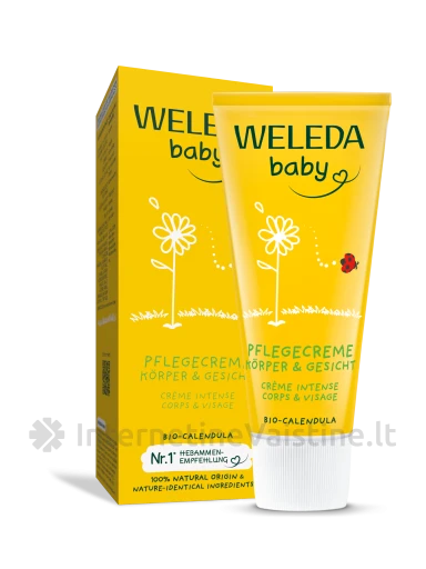 WELEDA Calendula Baby kremas vaikams drėkinamasis su medetkomis, 75 ml | internetinevaistine.lt