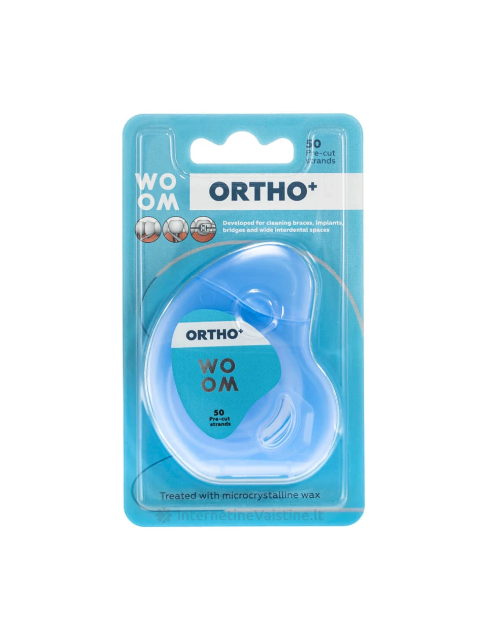 WOOM tarpdančių siūlas ORTHO+, 30m | internetinevaistine.lt