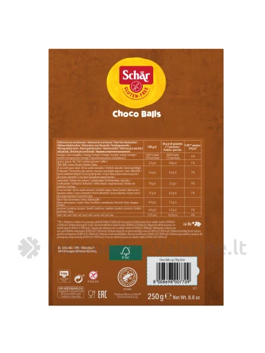 Schär CHOCO BALLS - šokoladiniai dribsniai be glitimo, 250g | internetinevaistine.lt