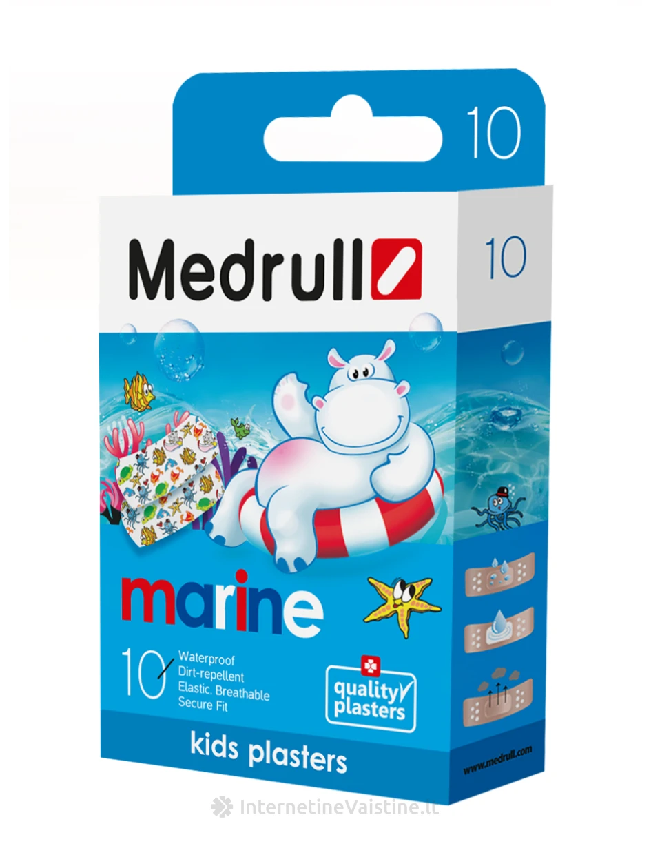 Pleistras Kids Marine 10 vnt. Medrull (vaikiškas) | internetinevaistine.lt