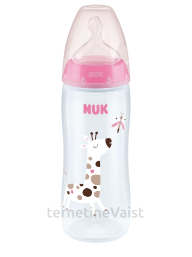 NUK buteliukas FIRST CHOICE+ PP 300ml su silik. žind. (M, 0-6mėn.) N1 (dėž.), 0-6mėn.) N1 (dėž.) | internetinevaistine.lt