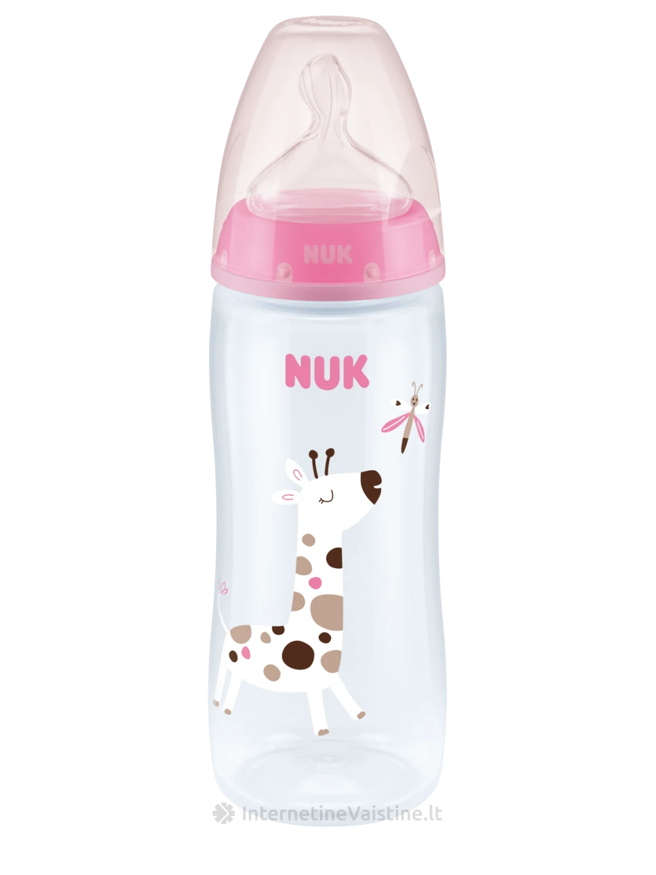NUK buteliukas FIRST CHOICE+ PP 300ml su silik. žind. (M, 0-6mėn.) N1 (dėž.), 0-6mėn.) N1 (dėž.) | internetinevaistine.lt