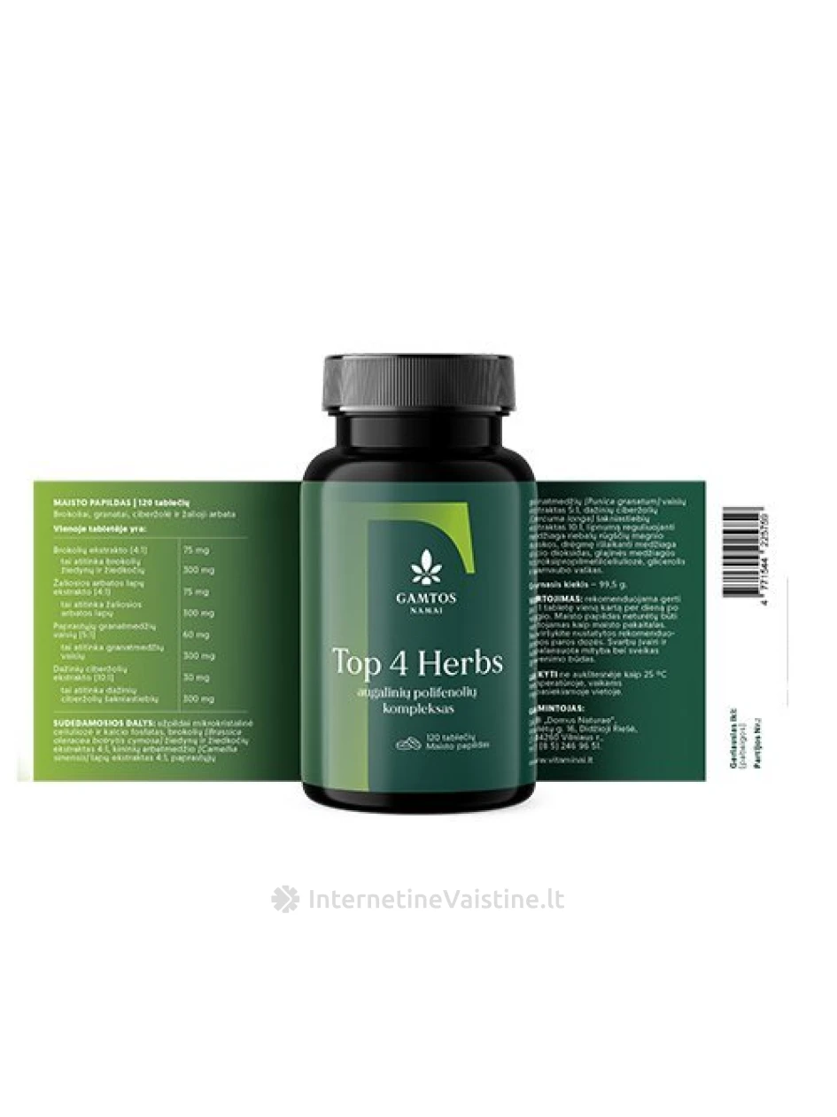 TOP 4 HERBS tab. N120 | internetinevaistine.lt