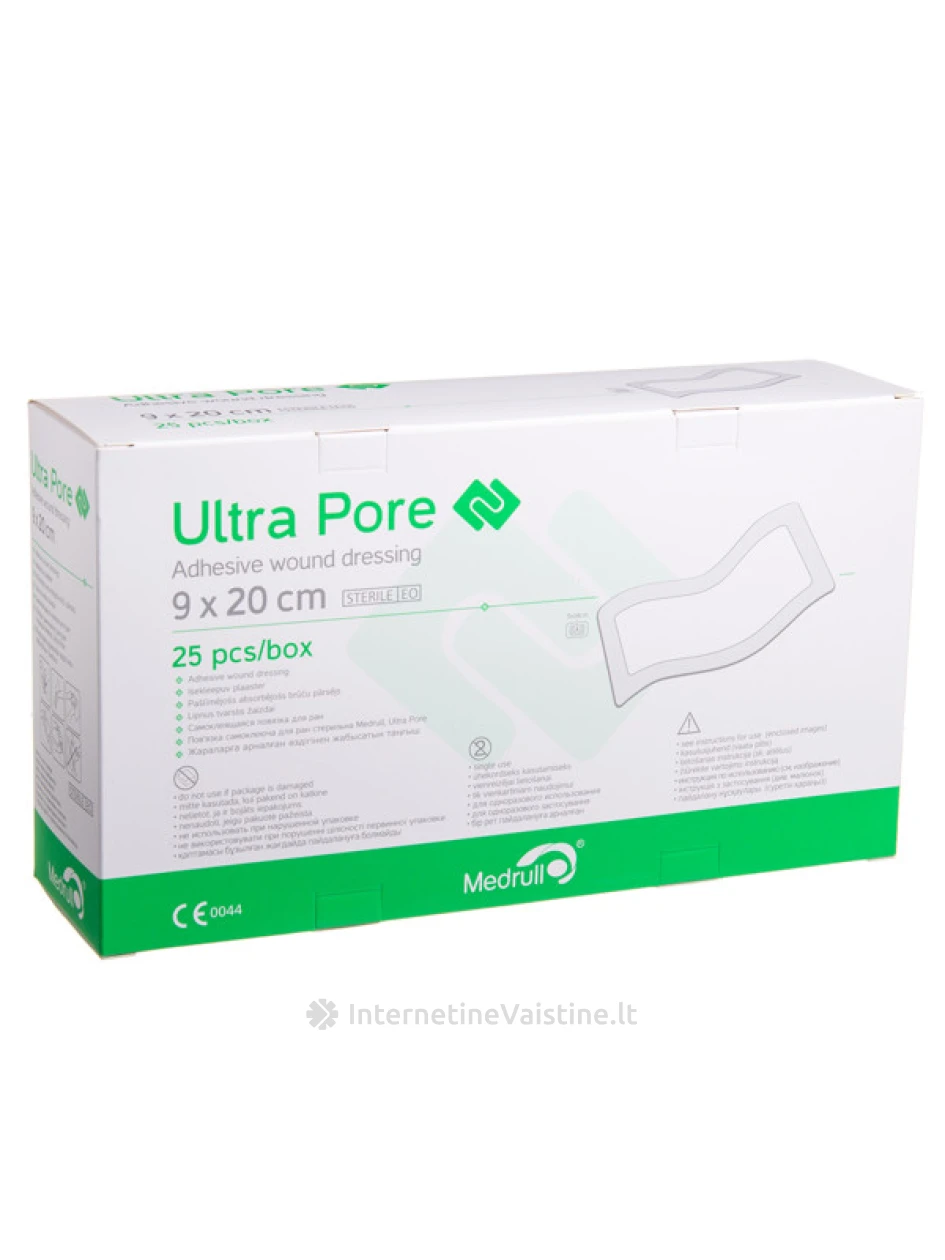 MEDRULL Ultra Pore sterilus lipnus chirurginis tvarstis 9x20cm | internetinevaistine.lt