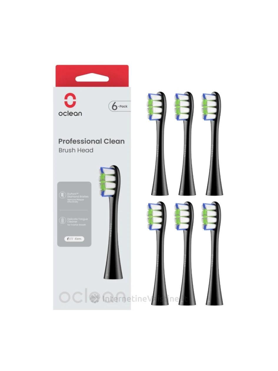 Dantų šep. OCLEAN Professional Clean P1C5 Black elektrin. galvutės N6 | internetinevaistine.lt