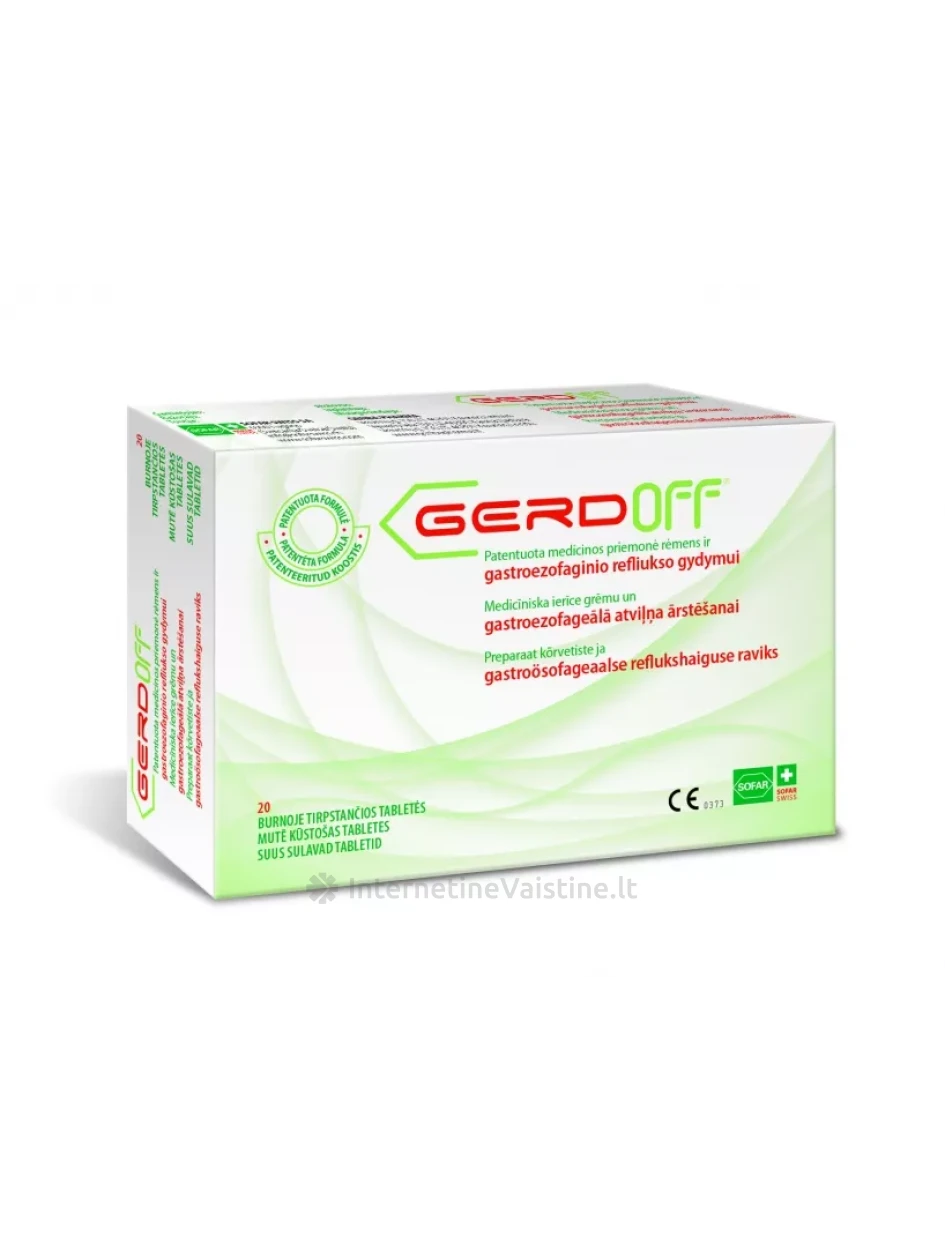 GERDOFF burnoje tirpstančios tabletės N20 | internetinevaistine.lt
