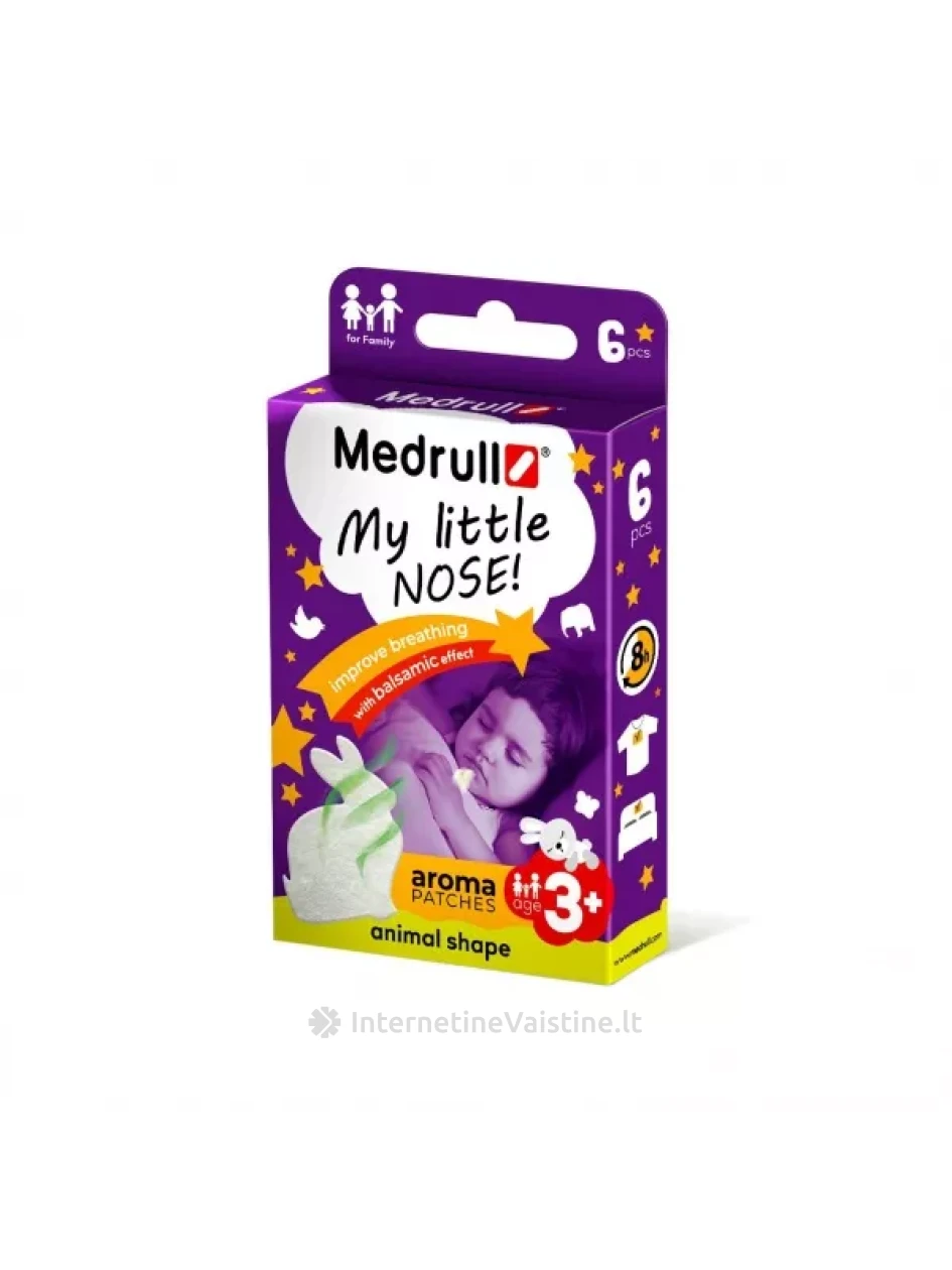 MEDRULL aromatiniai pleistrai MY LITTLE NOSE, gyvūnėlių formų, N6, N6 | internetinevaistine.lt