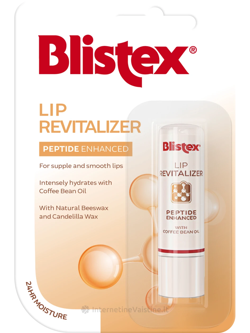 BLISTEX LIP REVITALIZER intensyviai drėkinantis lūpų balzamas praturtintas peptidais, 3.7 g | internetinevaistine.lt