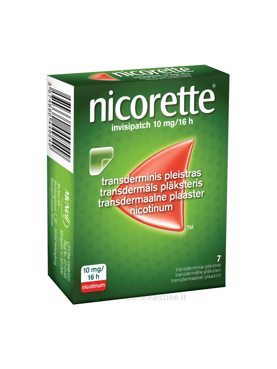 NICORETTE INVISIPATCH 10 mg/16 val. transderminis pleistras. N7 | internetinevaistine.lt
