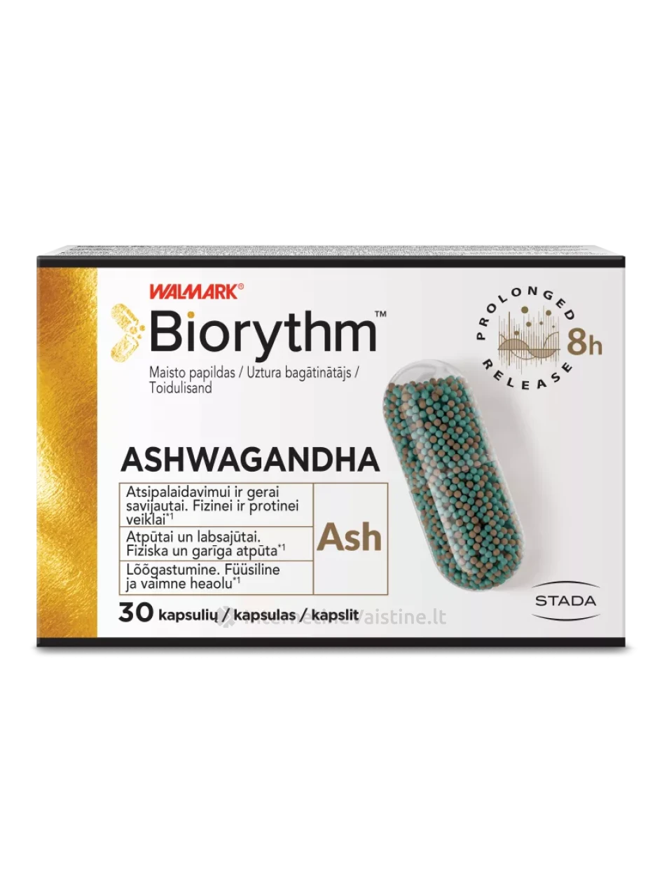 BIORYTHM Ashwagandha kaps. N30 | internetinevaistine.lt