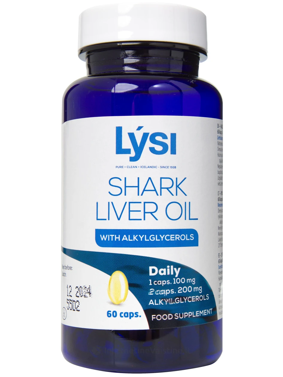 Lysi SHARK LIVER OIL - ryklių kepenų aliejus, N60 | internetinevaistine.lt