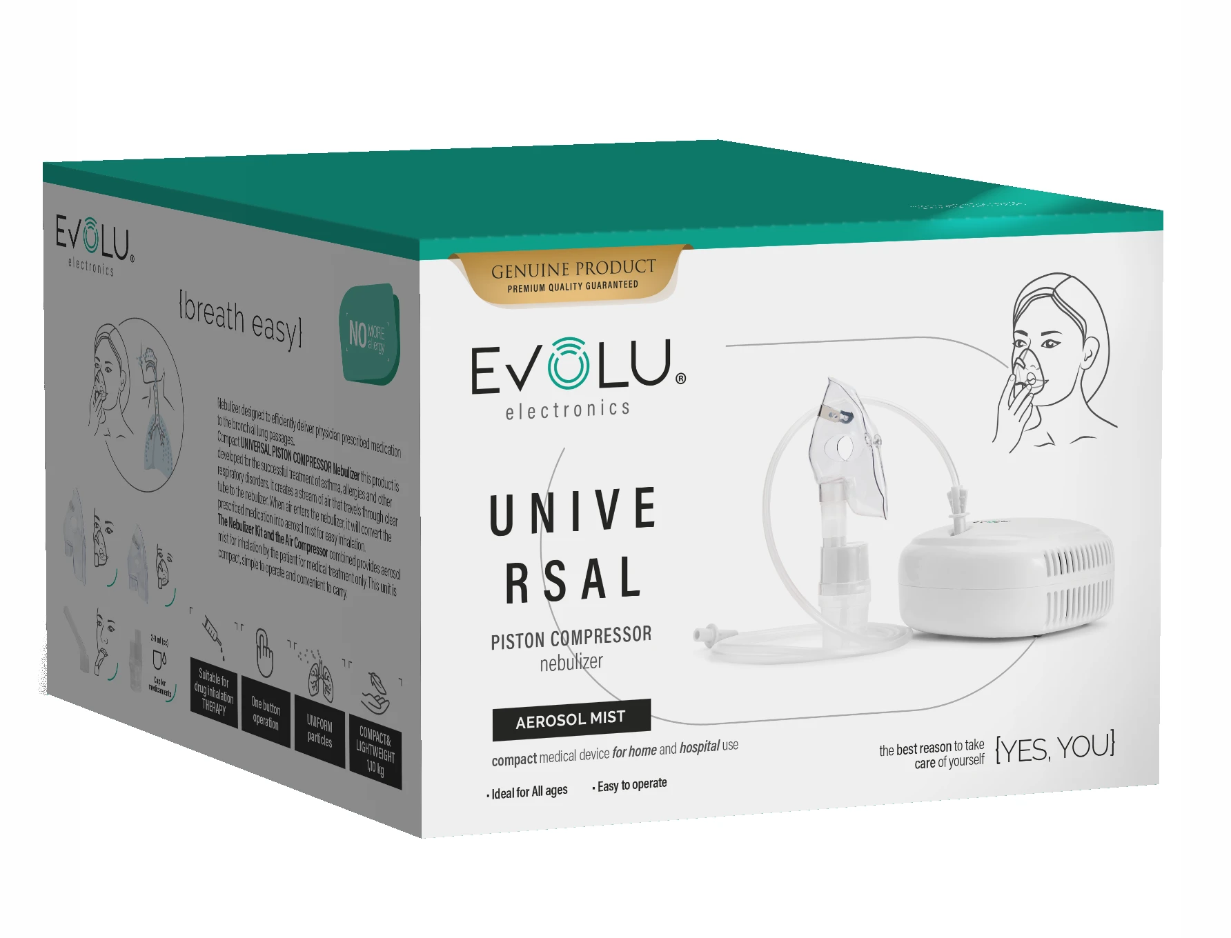 EVOLU kompresorinis inhaliatorius UNIVERSAL, 1 vnt.