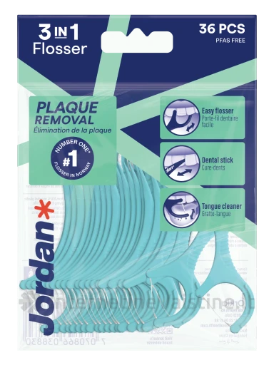 JORDAN 3-in-1 Flosser dantų siūlas, 36 vnt. | internetinevaistine.lt
