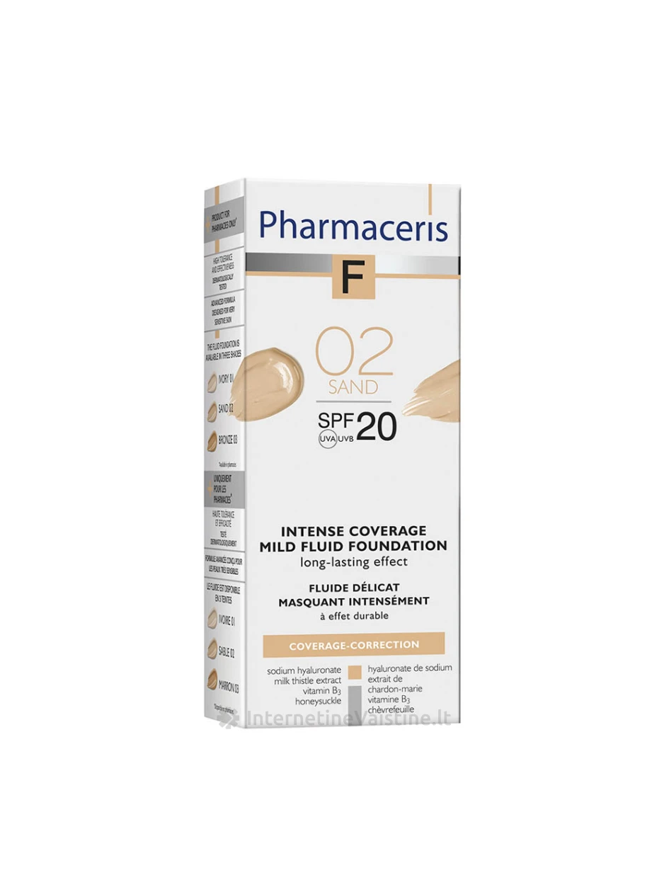 PHARMACERIS F,SPF20(Nr.2) 30ml intens.dengianti mask.pudra, N1 | internetinevaistine.lt