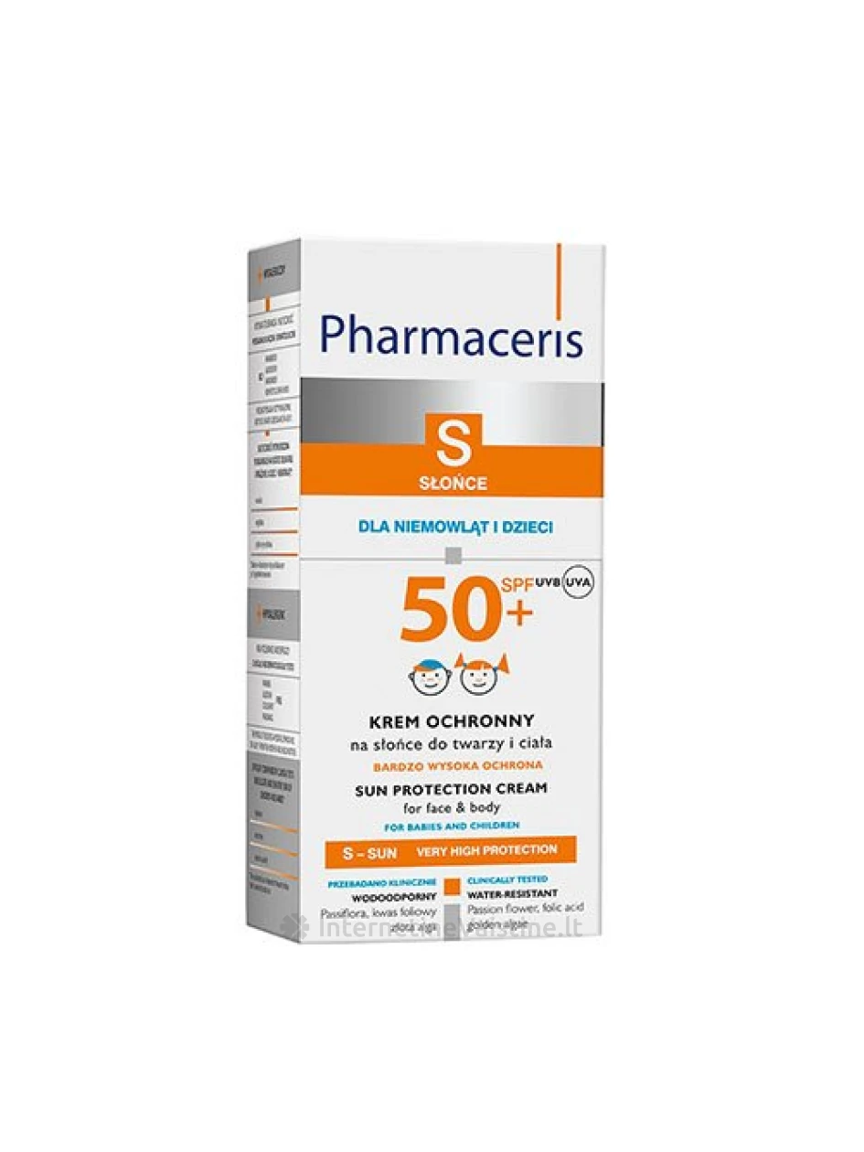 PHARMACERIS S SPF50+ 125ml apsauginis kremas vaikams, Vnt | internetinevaistine.lt