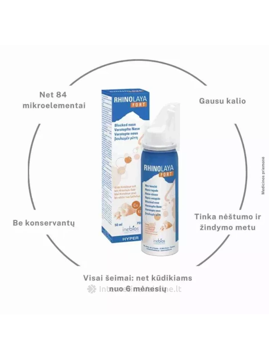 RHINOLAYA hipertoninis nosies purškalas FORT, 50 ml, Vnt | internetinevaistine.lt