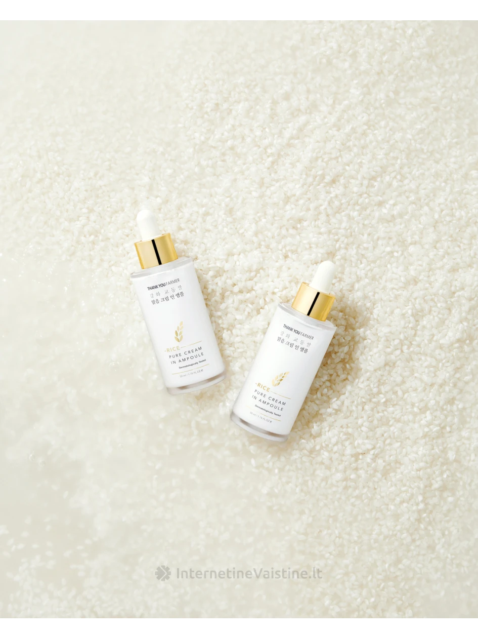 THANK YOU FARMER Rice Pure ampulė ir kremas, 50 ml | internetinevaistine.lt