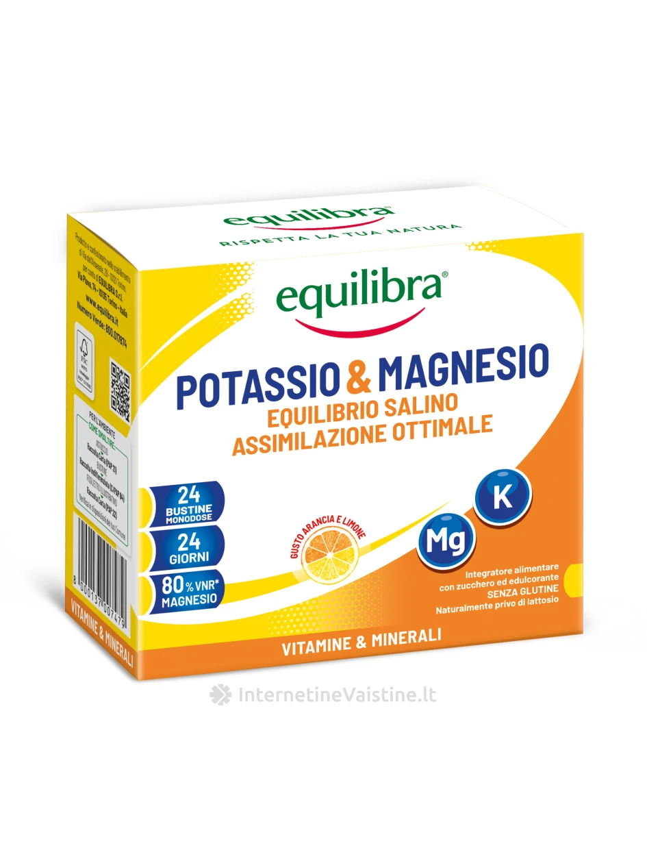 EQUILIBRA, kalis ir magnis Potassium & Magnesium pak. N24 | internetinevaistine.lt