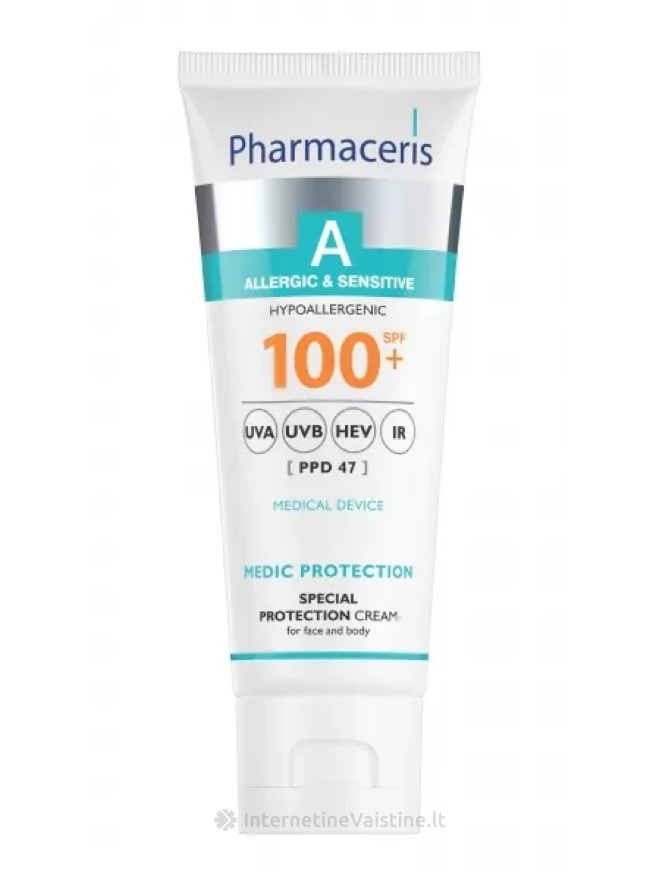 PHARMACERIS apsauginis veido ir kūno kremas A MEDIC PROTECTION, SPF100, 75 ml, Vnt | internetinevaistine.lt