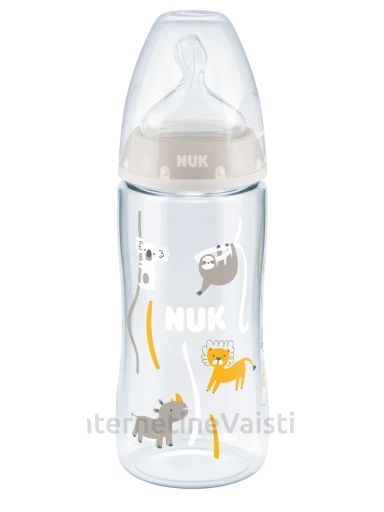 NUK buteliukas FIRST CHOICE+ PP 300ml su silik. žind. (M, 0-6mėn.) N1 (dėž.), 0-6mėn.) N1 (dėž.) | internetinevaistine.lt