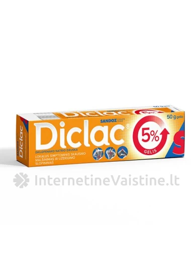 DICLAC 50mg/g gelis 50g (l.i.), Vnt | internetinevaistine.lt