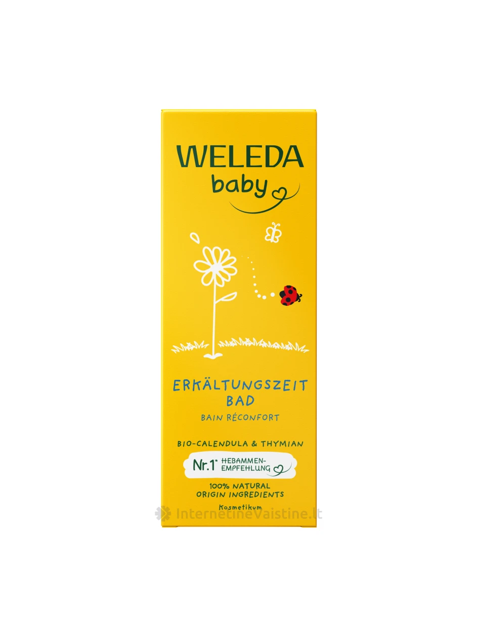 WELEDA Calendula Cold Time Bath vonios prausiklis vaikams, 75 ml | internetinevaistine.lt