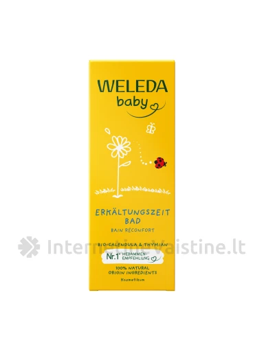 WELEDA Calendula Cold Time Bath vonios prausiklis vaikams, 75 ml | internetinevaistine.lt