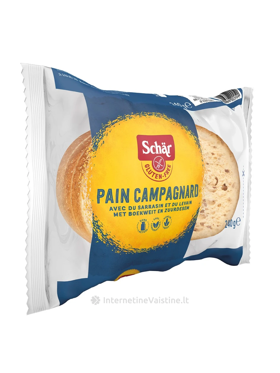 Schär PAN CAMPAGNARD - raikyta duona be glitimo, 240g | internetinevaistine.lt