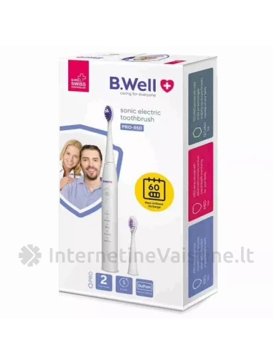 Dantų šep. B.WELL PRO-850 elektr. (baltas) N1, Vnt | internetinevaistine.lt