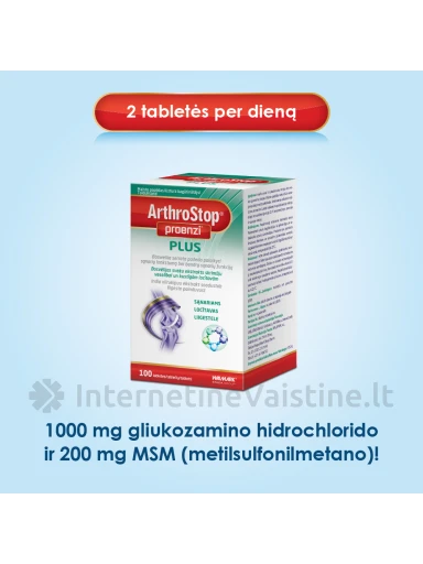 PROENZI ARTHROSTOP maisto papildas PLUS, tab. N100 | internetinevaistine.lt