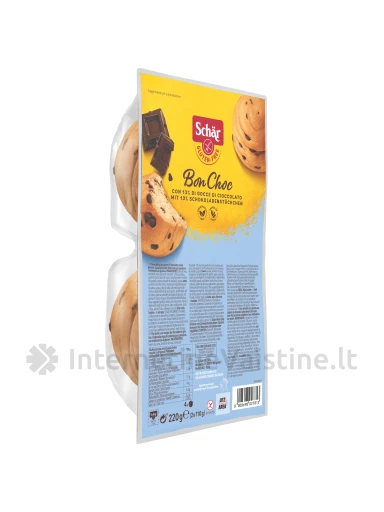 Schär BON CHOC - bandelės su šokolado gabaliukais be glitimo, 220g | internetinevaistine.lt