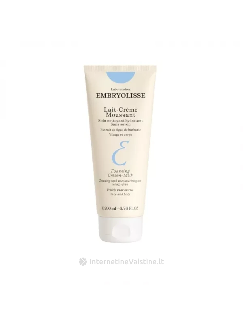 EMBRYOLISSE kreminis veido ir kūno prausiklis FOAMING CREAM-MILK, 200 ml, Vnt | internetinevaistine.lt