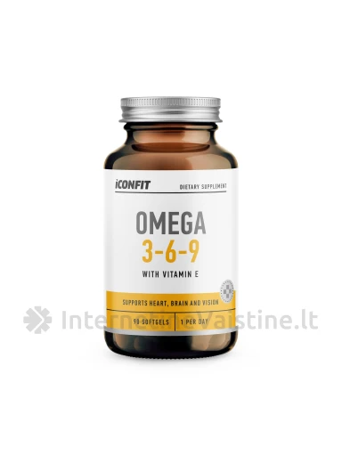 ICONFIT Omega 3,6,9 su Vit.E 1000mg minkšt kaps. N90, 90 vnt. | internetinevaistine.lt