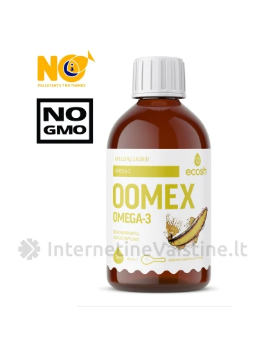 ECOSH OOMEX, apelsinų skonio žuvų taukai, 300ml | internetinevaistine.lt