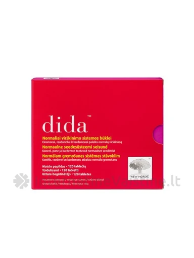NEW NORDIC DIDA, virškinimo sistemai, 120 tablečių | internetinevaistine.lt