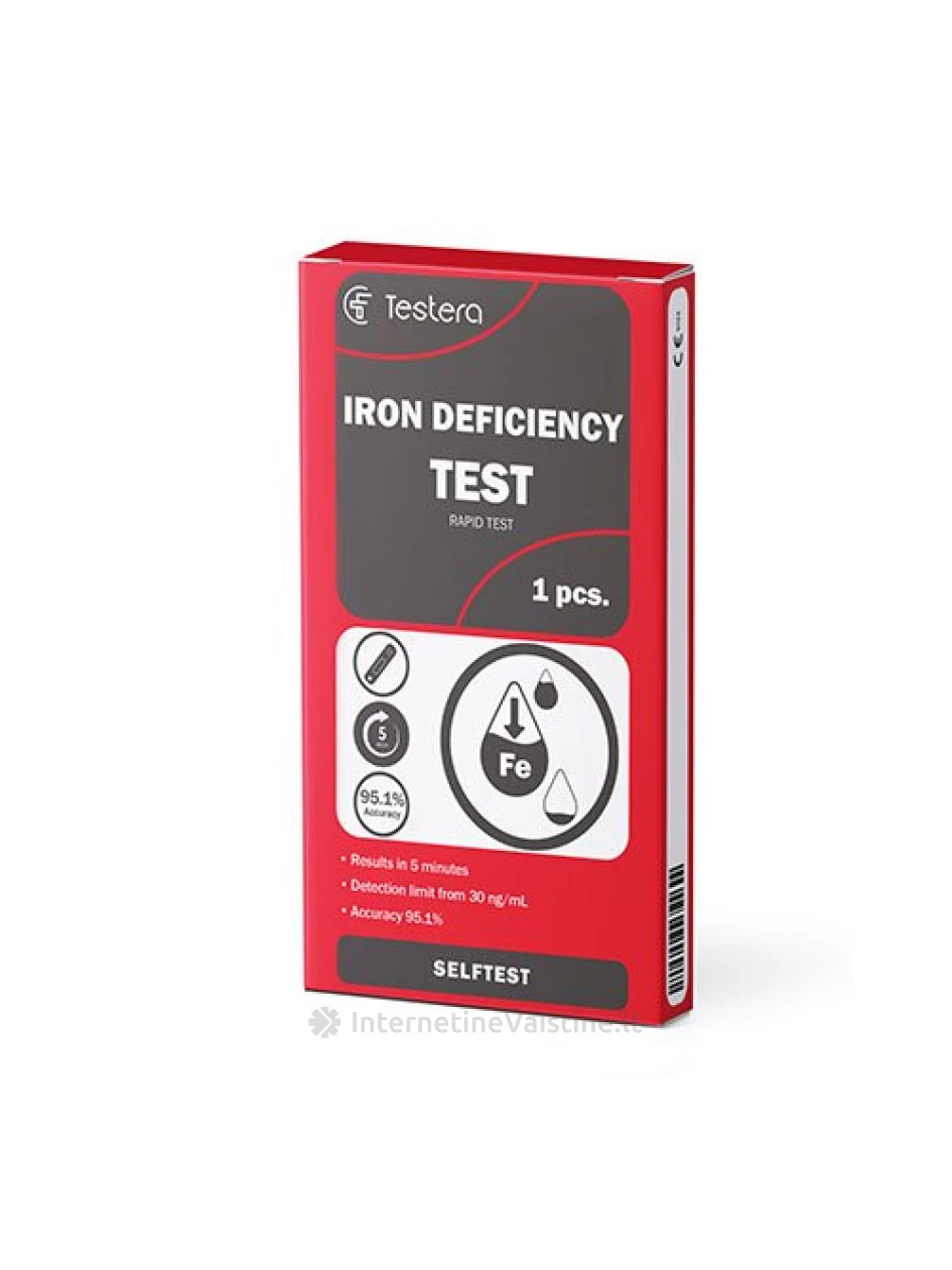 TESTERA geležies stokos (feritino) testas, N1 | internetinevaistine.lt