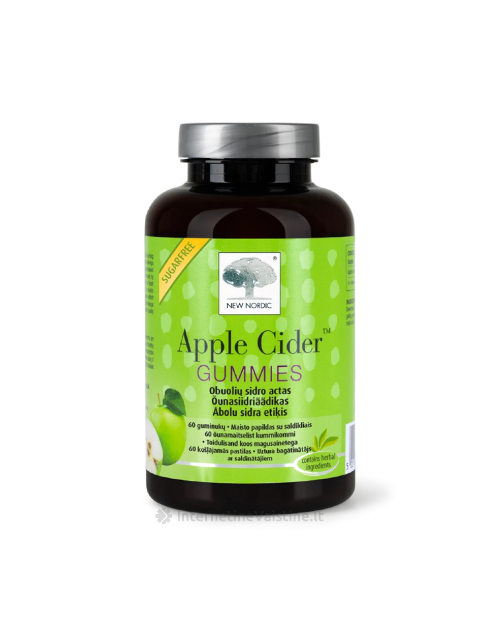 NEW NORDIC APPLE CIDER (Obuolių sidras) Gummies N60 | internetinevaistine.lt