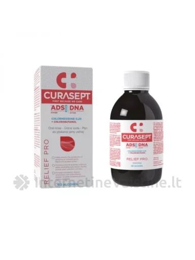 CURASEPT burnos skalavimo skystis ADS PRO RELIEF DNA, 200 ml | internetinevaistine.lt