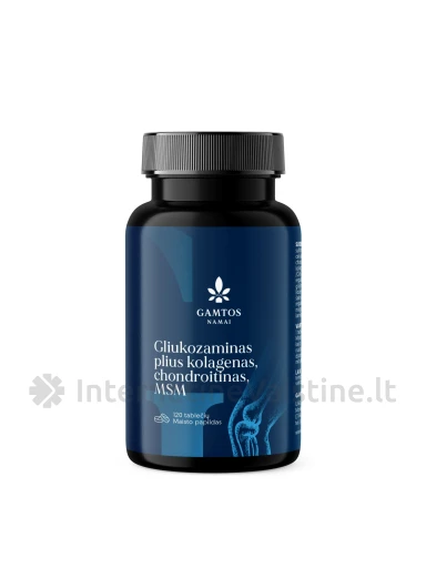 GLIUKOZAMINAS Plius Kolagenas, Chondroitinas, MSM tab. N120, 120 vnt. | internetinevaistine.lt